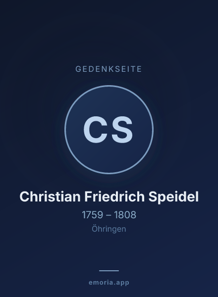 Gedenkportrait von Christian Friedrich Speidel