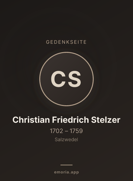 Gedenkportrait von Christian Friedrich Stelzer