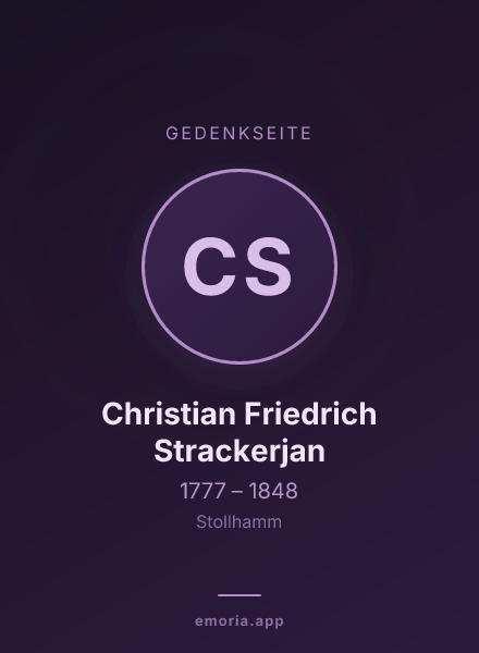 Gedenkportrait von Christian Friedrich Strackerjan