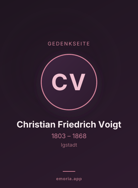 Gedenkportrait von Christian Friedrich Voigt