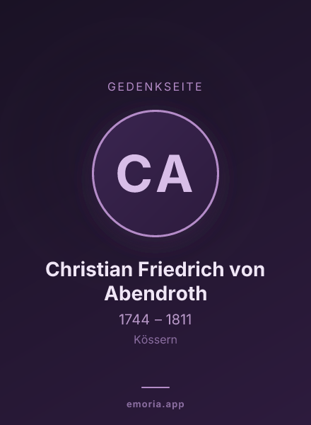 Gedenkportrait von Christian Friedrich von Abendroth