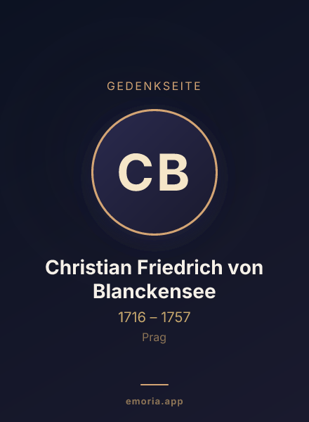 Gedenkportrait von Christian Friedrich von Blanckensee