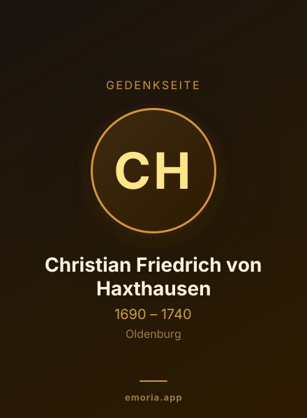 Gedenkportrait von Christian Friedrich von Haxthausen