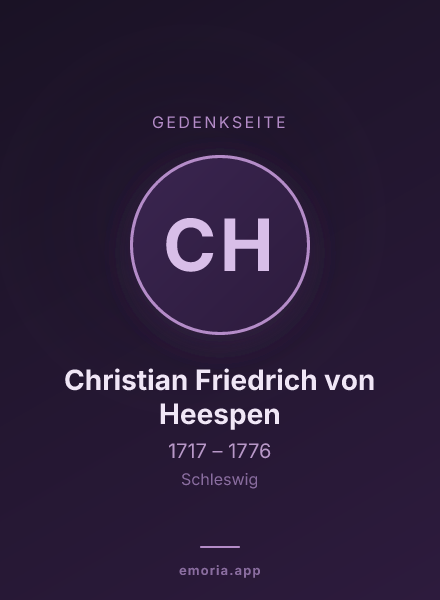 Gedenkportrait von Christian Friedrich von Heespen