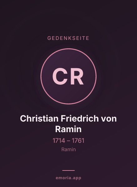 Gedenkportrait von Christian Friedrich von Ramin
