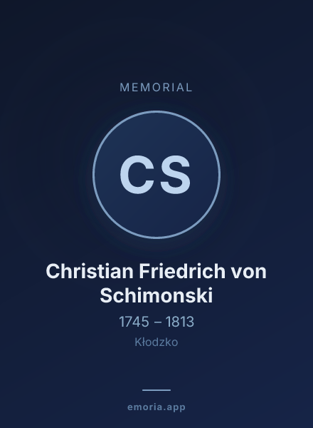 Memorial portrait of Christian Friedrich von Schimonski