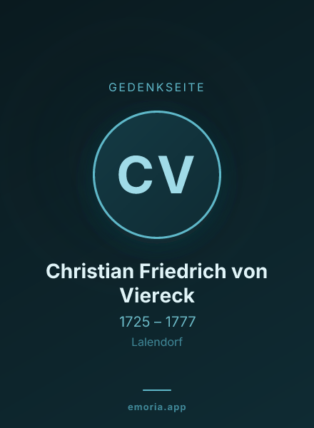 Gedenkportrait von Christian Friedrich von Viereck