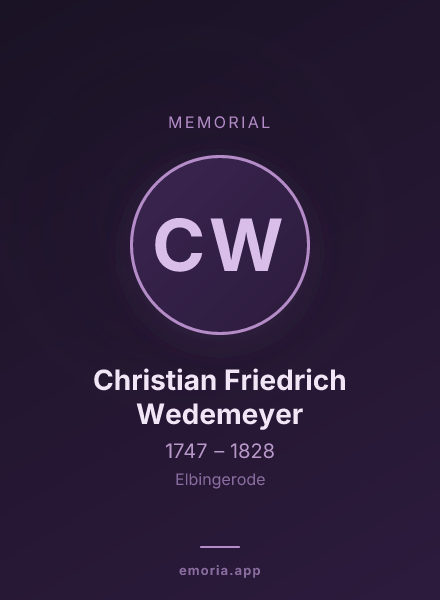 Memorial portrait of Christian Friedrich Wedemeyer