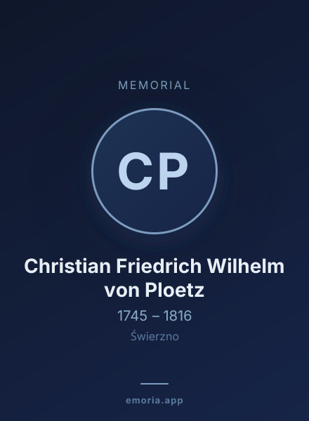 Memorial portrait of Christian Friedrich Wilhelm von Ploetz