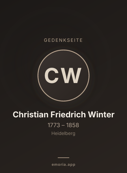 Gedenkportrait von Christian Friedrich Winter