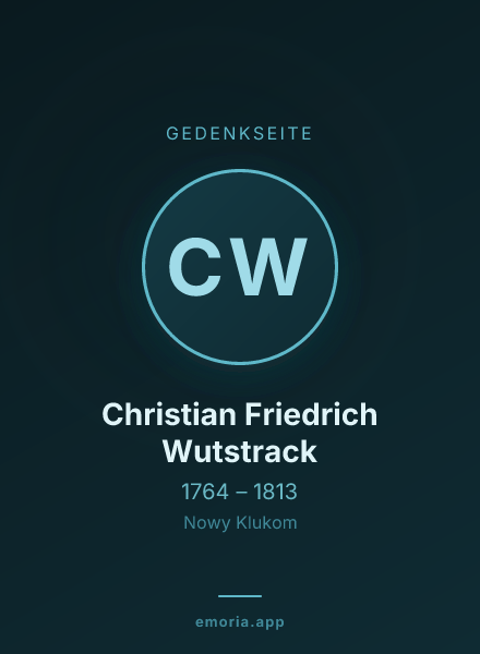 Gedenkportrait von Christian Friedrich Wutstrack