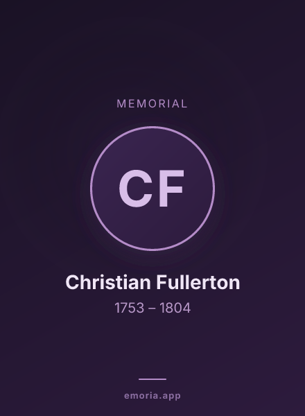 Memorial portrait of Christian Fullerton