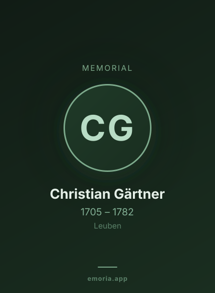 Memorial portrait of Christian Gärtner