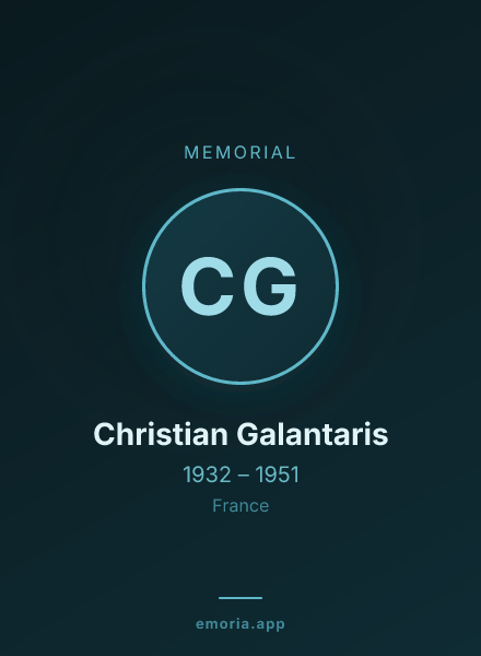 Memorial portrait of Christian Galantaris