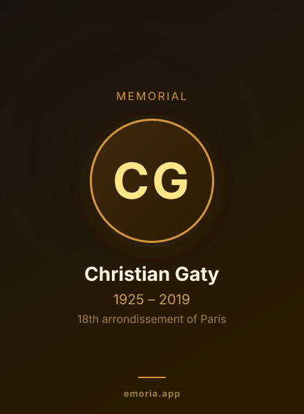 Memorial portrait of Christian Gaty