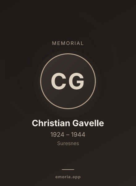 Memorial portrait of Christian Gavelle