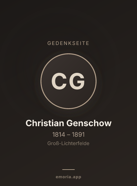 Gedenkportrait von Christian Genschow