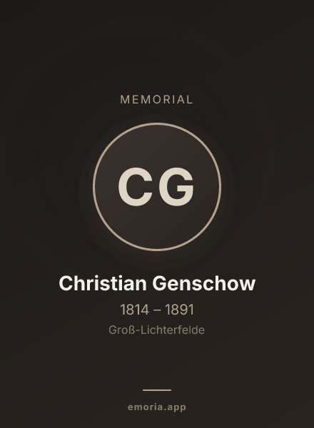 Memorial portrait of Christian Genschow