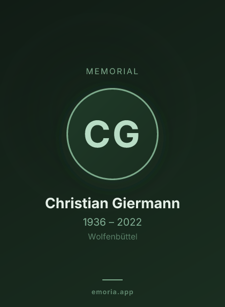 Memorial portrait of Christian Giermann