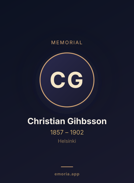 Memorial portrait of Christian Gihbsson
