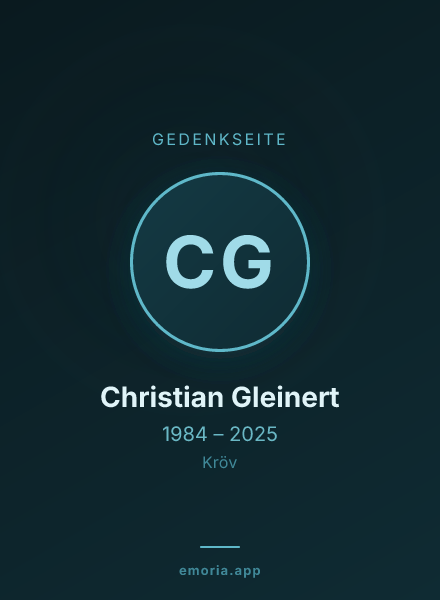 Gedenkportrait von Christian Gleinert