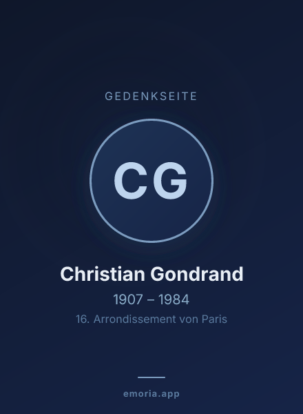 Gedenkportrait von Christian Gondrand