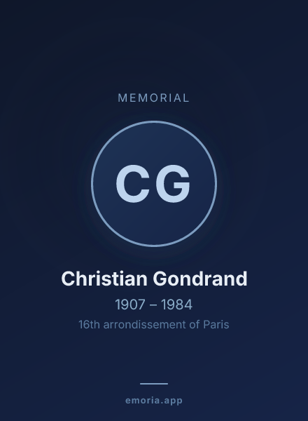 Memorial portrait of Christian Gondrand