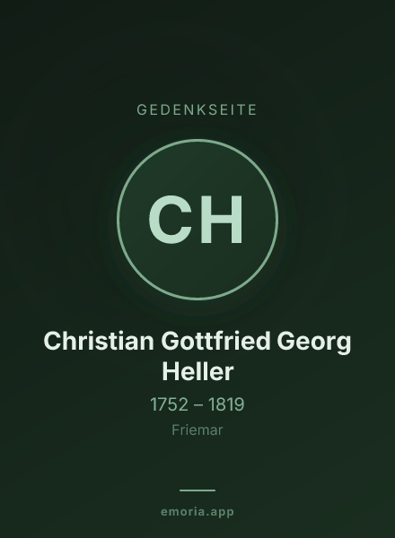 Gedenkportrait von Christian Gottfried Georg Heller