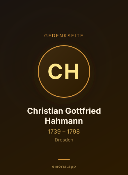 Gedenkportrait von Christian Gottfried Hahmann