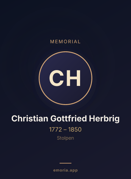 Memorial portrait of Christian Gottfried Herbrig