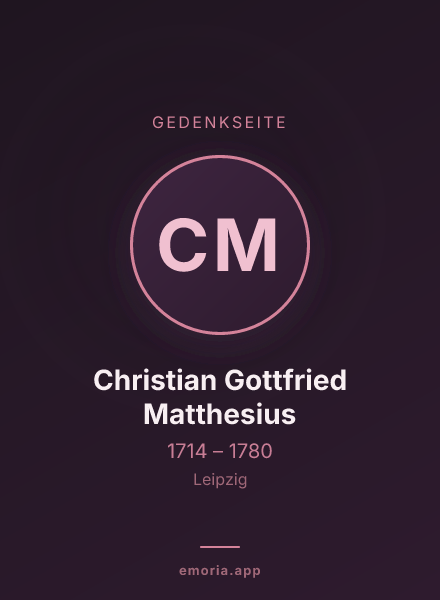 Gedenkportrait von Christian Gottfried Matthesius