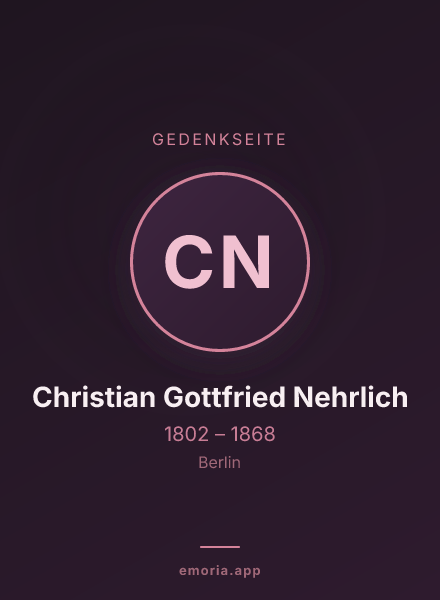 Gedenkportrait von Christian Gottfried Nehrlich