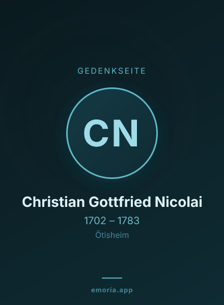 Gedenkportrait von Christian Gottfried Nicolai