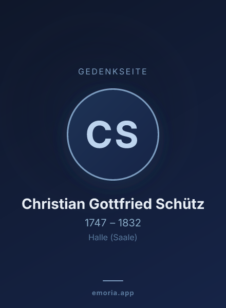 Gedenkportrait von Christian Gottfried Schütz