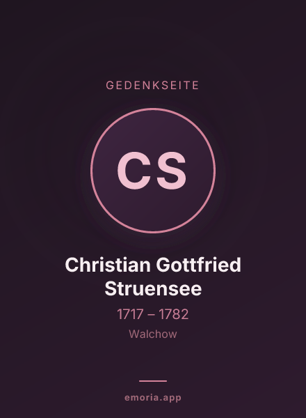 Gedenkportrait von Christian Gottfried Struensee