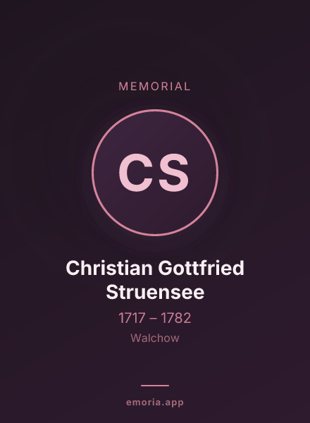 Memorial portrait of Christian Gottfried Struensee