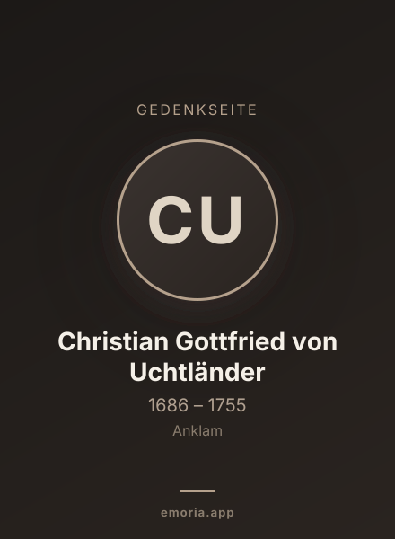Gedenkportrait von Christian Gottfried von Uchtländer