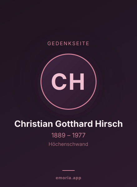 Gedenkportrait von Christian Gotthard Hirsch