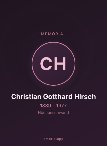 Memorial portrait of Christian Gotthard Hirsch