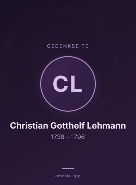 Gedenkportrait von Christian Gotthelf Lehmann