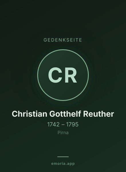 Gedenkportrait von Christian Gotthelf Reuther