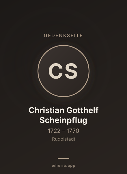 Gedenkportrait von Christian Gotthelf Scheinpflug
