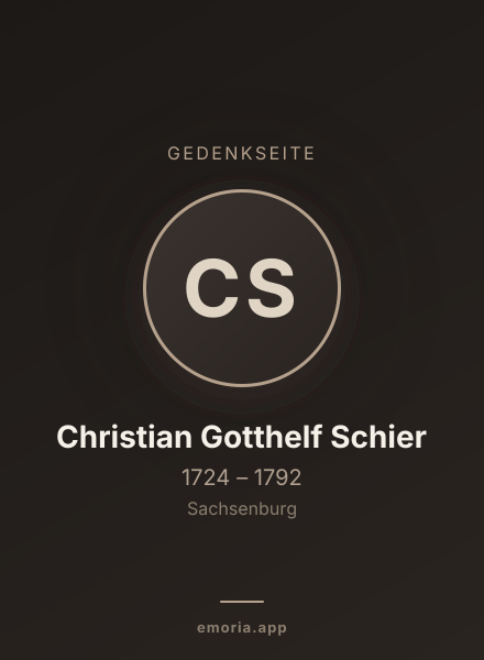 Gedenkportrait von Christian Gotthelf Schier