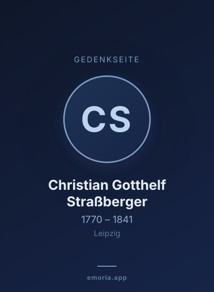 Gedenkportrait von Christian Gotthelf Straßberger