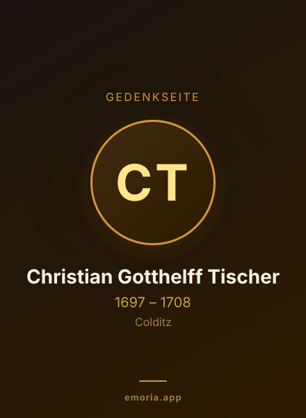 Gedenkportrait von Christian Gotthelff Tischer