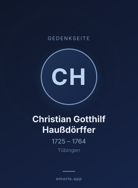 Gedenkportrait von Christian Gotthilf Haußdörffer