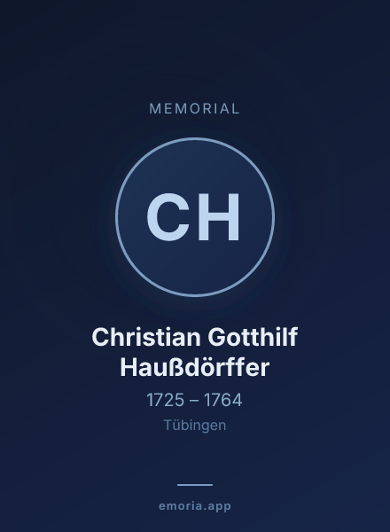 Memorial portrait of Christian Gotthilf Haußdörffer