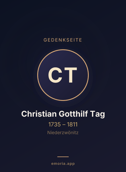 Gedenkportrait von Christian Gotthilf Tag