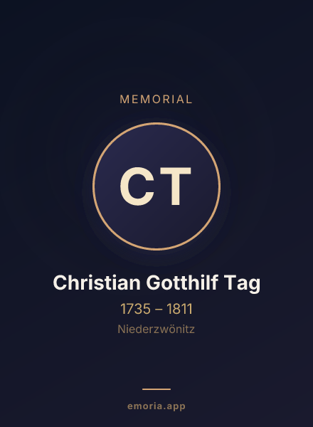 Memorial portrait of Christian Gotthilf Tag