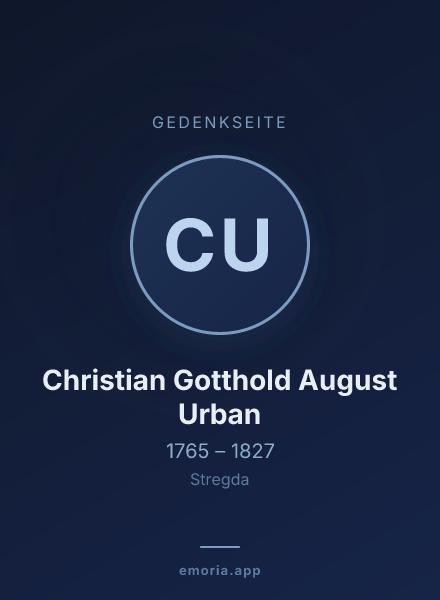 Gedenkportrait von Christian Gotthold August Urban